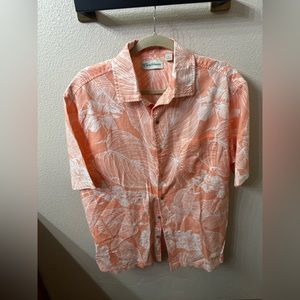 Caribbean brand men’s Hawaiian style Linen/ Cotton blend shirt size Large